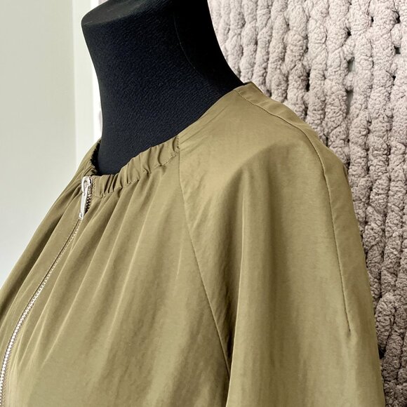 Zara Olive Green Cinched Jacket Size Medium - Picture 7 of 13